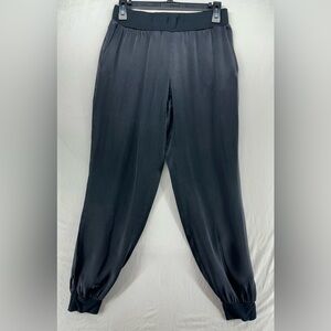 Haute Hippie 100% Silk Cargo Joggers Pants Black Missing Drawstring Womens XS